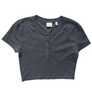 Sunday Best Waffle Henley Baby Tee